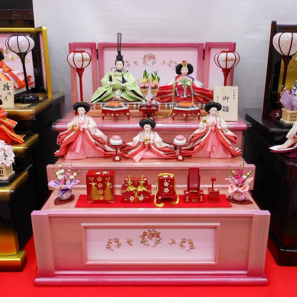 五人収納飾り(引出式)茨城県ひたちなか市 節句人形専門店 人形の桜井